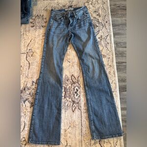 Idyllwind Blue Straight Leg Jeans with Unique Pink Details